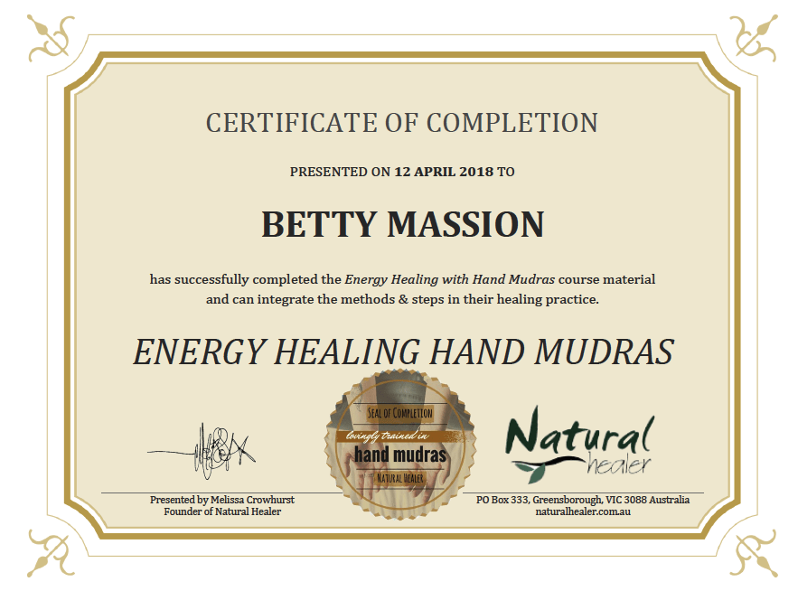 Tell Me Yoga - Certificat Energie Healing Mudras