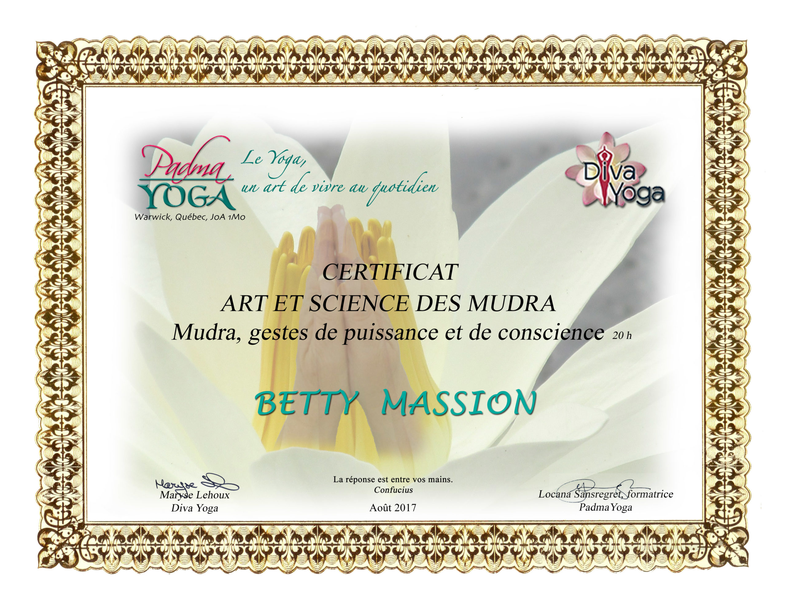 Tell Me Yoga - Certificat Art et science des mudras